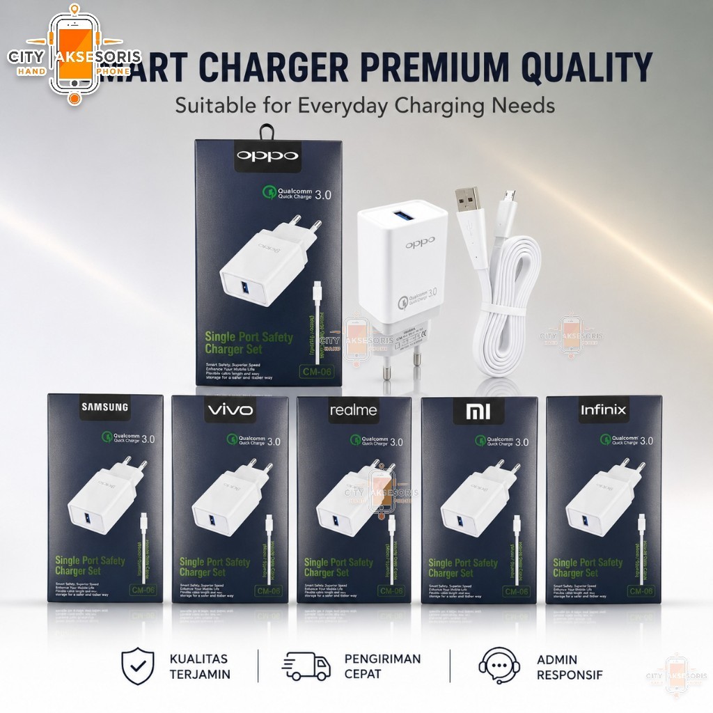 Travel Charger 1 USB HP Universal A80 Charger Kabel Casan Fast Charging Android SAMSUNG [non mika]
