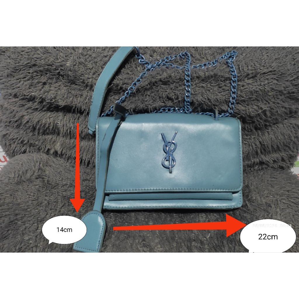 tas wanita warna biru denim