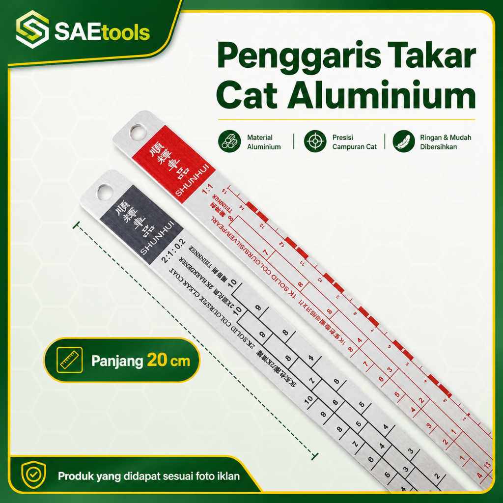 Penggaris Takar Cat Aluminium untuk kebutuhan cat duco spray gun