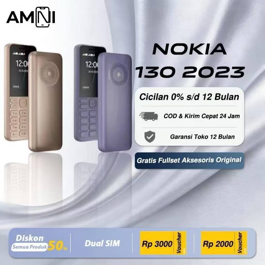 HP Nokia 130 2023 Dual SIM Sinyal Kuat HP Jadul Klasik Tahan Air Garansi Toko 1 Bulan