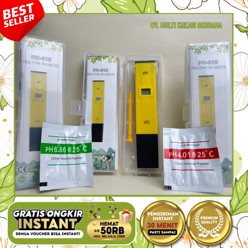 PH METER DIGITAL PH-010 ATC | TESTER PH AIR PEN DIGITAL | ALAT UKUR KEASAMAN AIR AKUARIUM HIDROPONIK