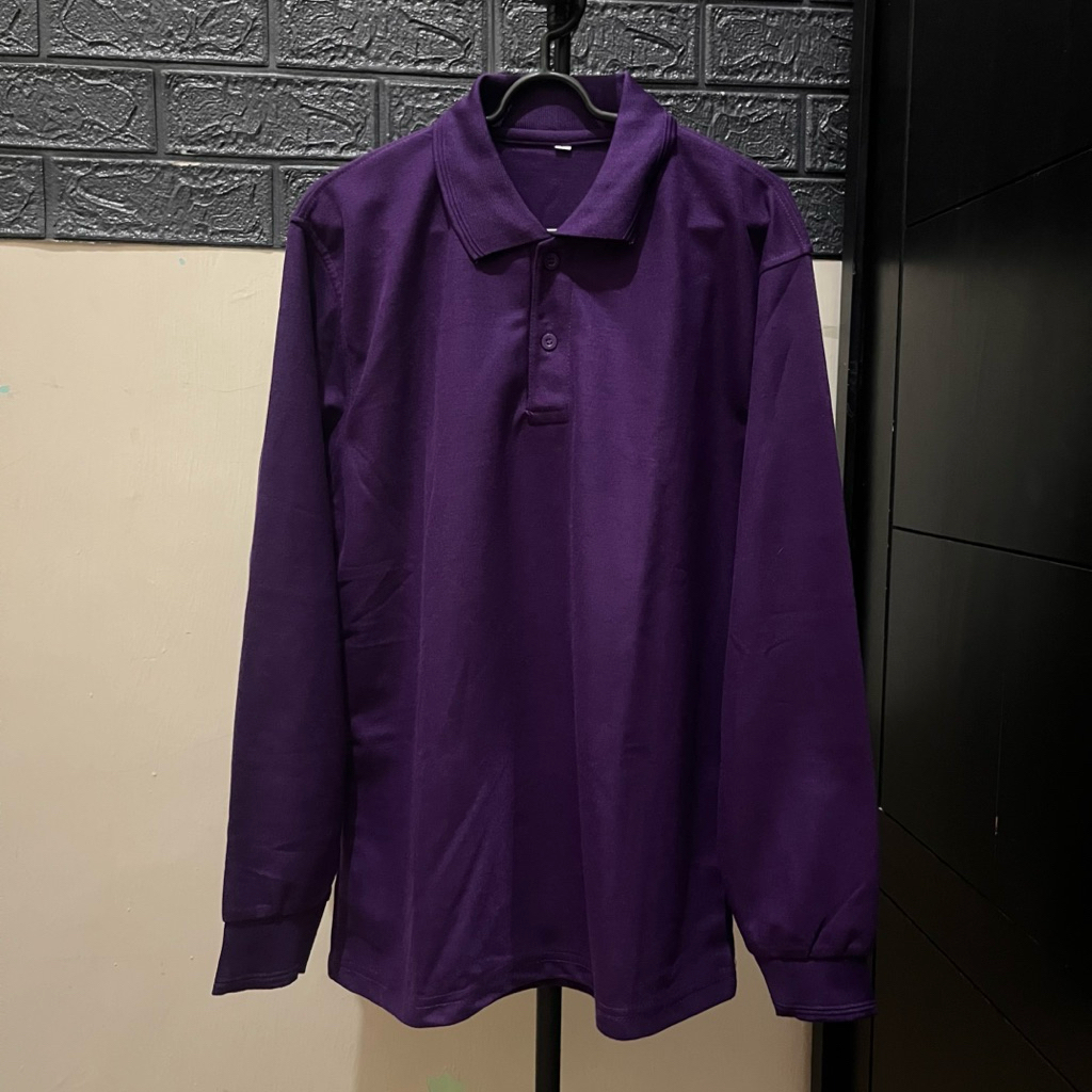 [Preloved] Kemeja Ungu Indigo | Purple Polo Shirt | Lengan Panjang