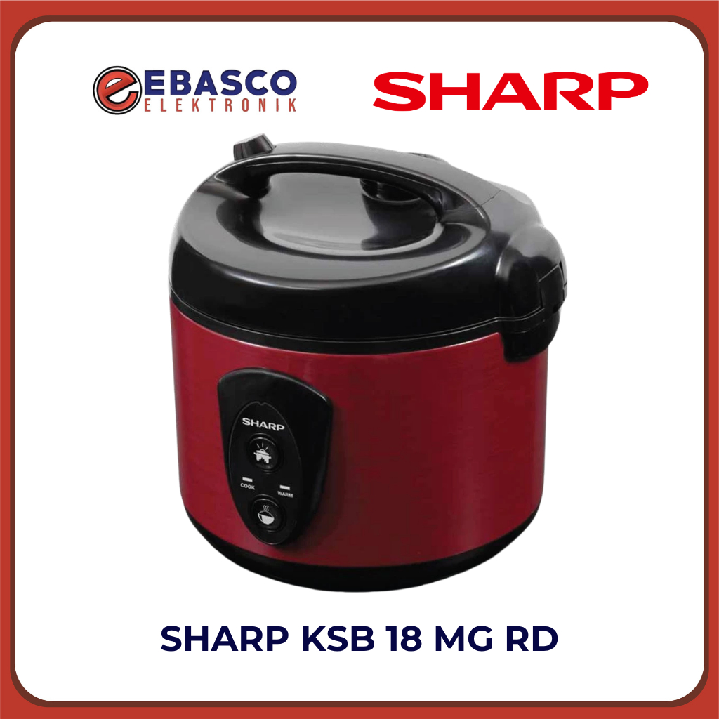 SHARP Rice Cooker KSB 18 MG RD Kapasitas 1,8 Liter Panci Anti Lengket Garansi Resmi