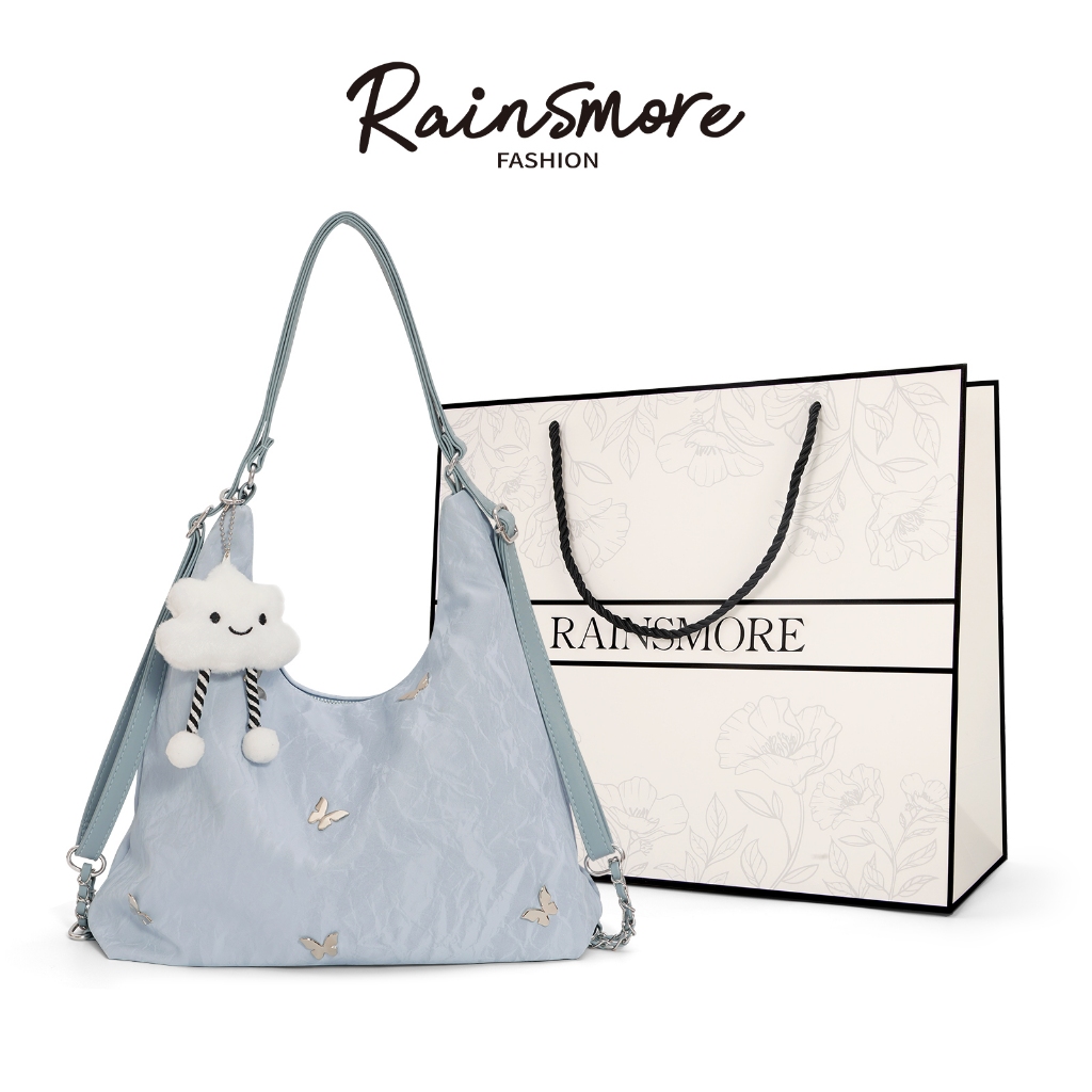 RAINSMORE tas tote bag wanita – Ransel Multifungsi Elegan dengan Desain Pita