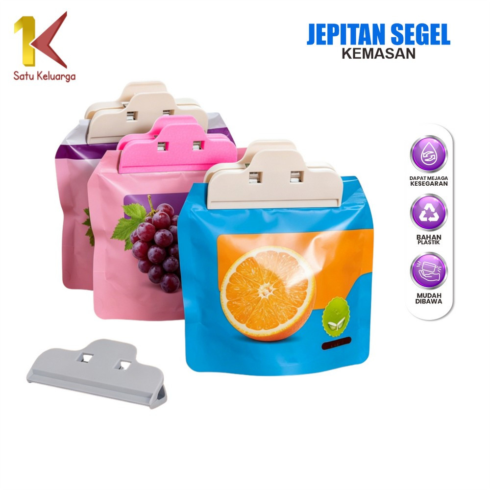 Satu Keluarga Klip Penjepit Bungkusan Snack Makanan Plastik C968 Seal Sealing Bag Clips Serbaguna / 