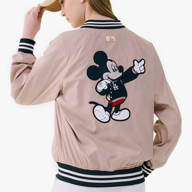 jeket bomber anak pink Mickey MLB x Disney size 130 8T 9T