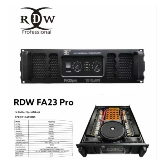 (FREE PETI KAYU ) POWER AMPLIFIER RDW FA 23 PRO TD CLASS ORIGINAL