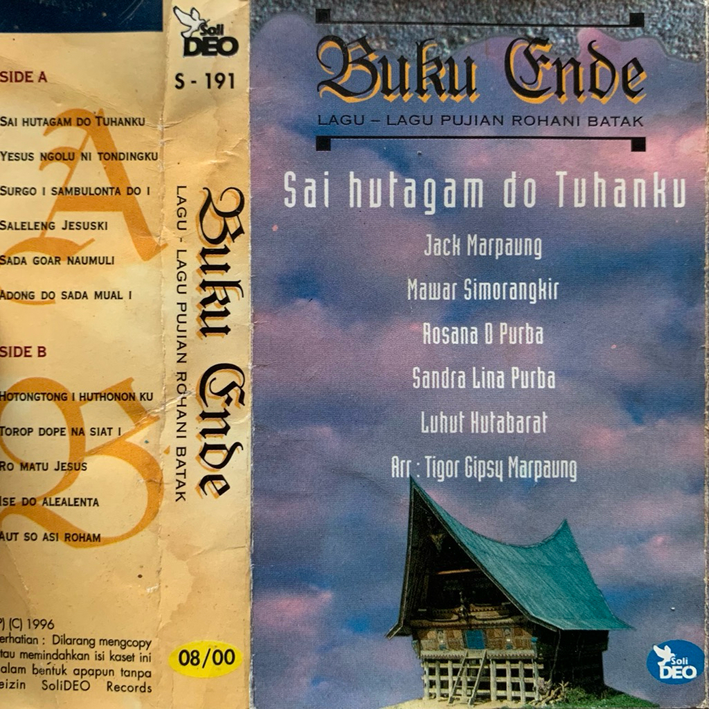 Kaset Pita Buku Ende - Lagu Lagu Pujian Batak (1996 SoliDEO Records)