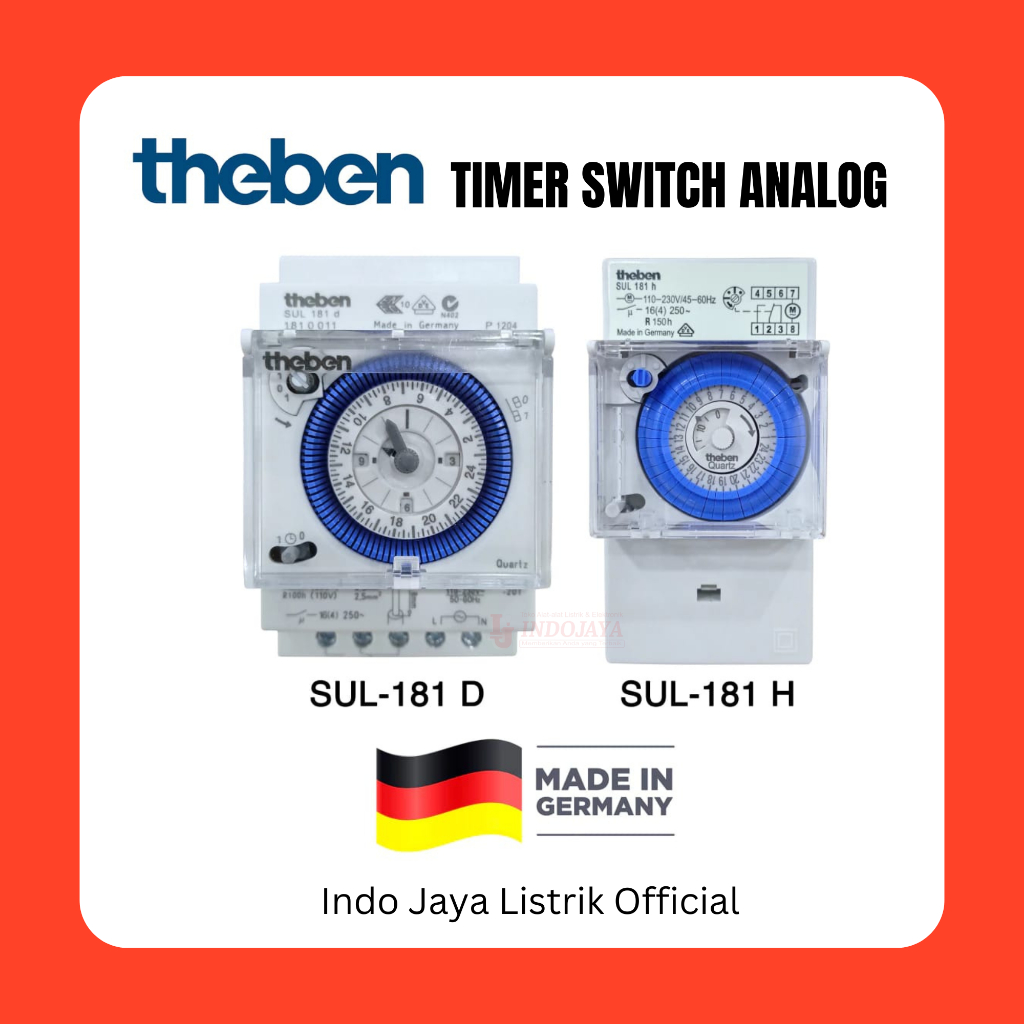 Theben - Timer Analog Switch Panel Penghemat Listrik Theben SUL 181d SUL181h