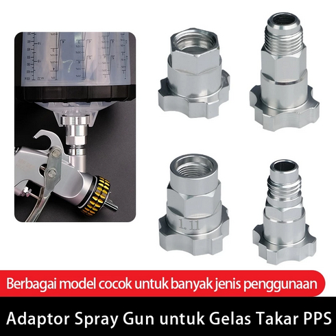 Adaptor Spray Gun PPS Universal Konektor Gelas Takar Spray Gun Aluminium Alloy M14 M16 M18