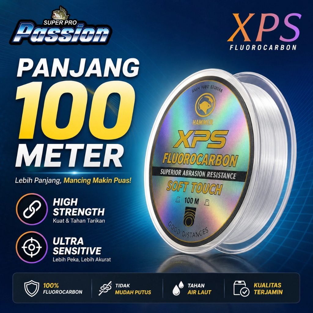 Senar Pancing Leader XPS FLUOROCARBON 100M/0.16MM-0.60MM