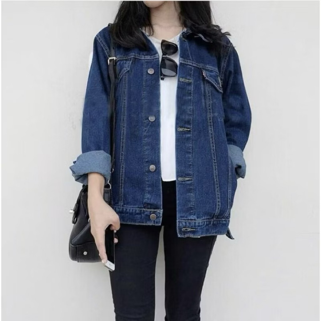 Jaket Jeans Oversize Wanita Pria- Preloved