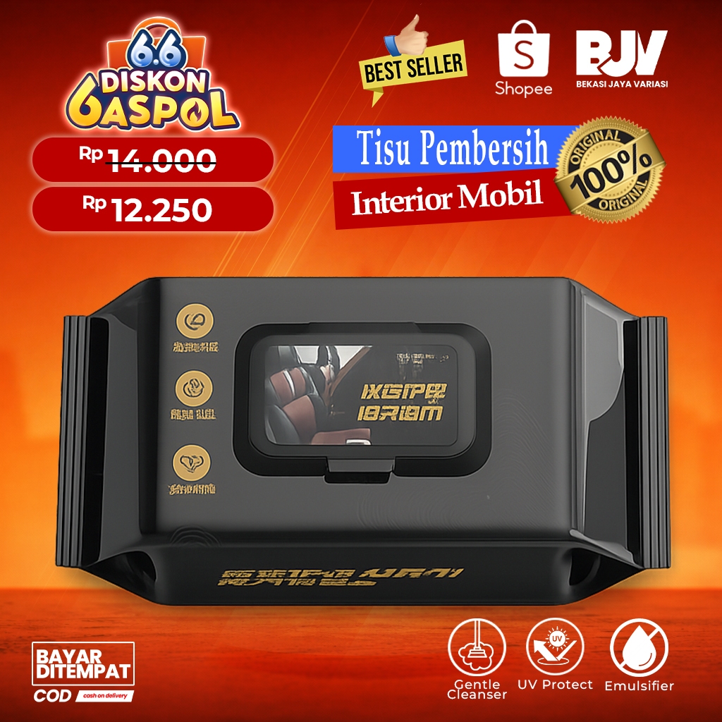Tisu Pembersih Interior Mobil Multifungsi Tissue Sepatu Tas Kulit Wet Wipe Car Interior Seat Shoe Ba
