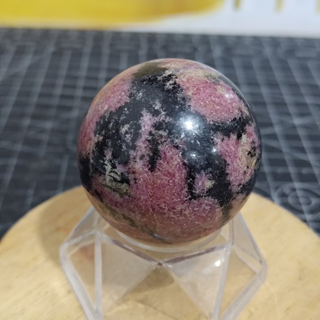 Natural Batu Rhodonite Sphere (4) Asli Batu Alam