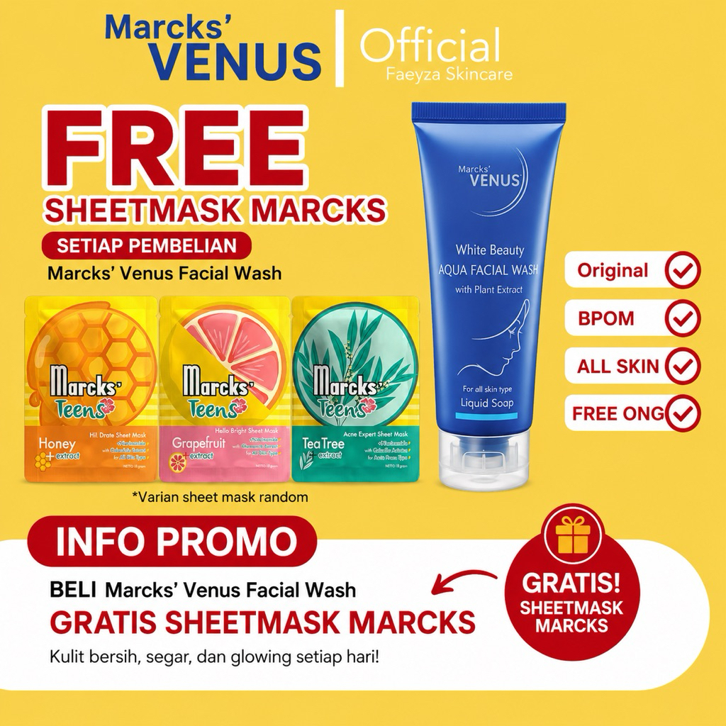 Free sheetmask | Marcks Venus Facial Wash 100 ml