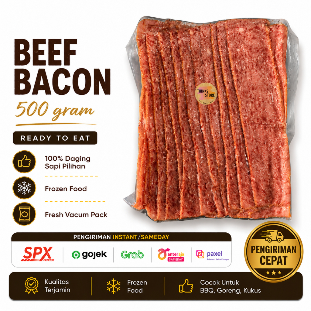 Bacon Sapi - Smoked Beef Bacon - 500gr