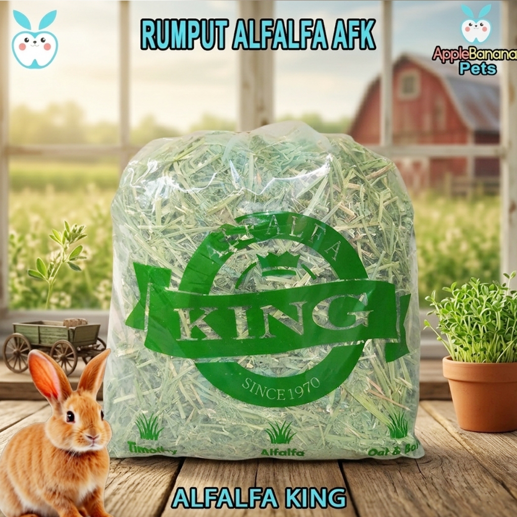Makanan Kelinci ALFALFA HAY 500gr Afk "Alfalfa King" Afk Alfalfa 500gr