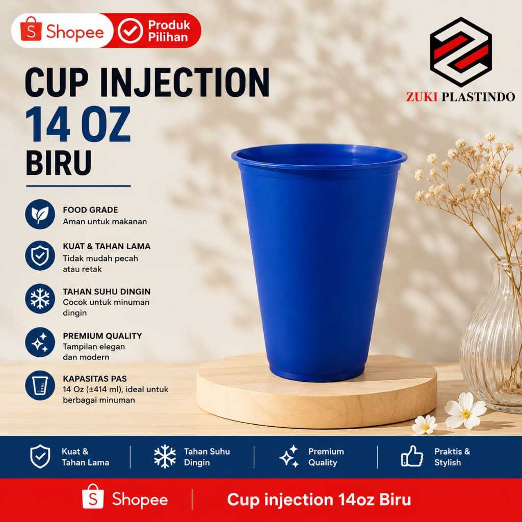 Cup Injection 14 Oz Biru