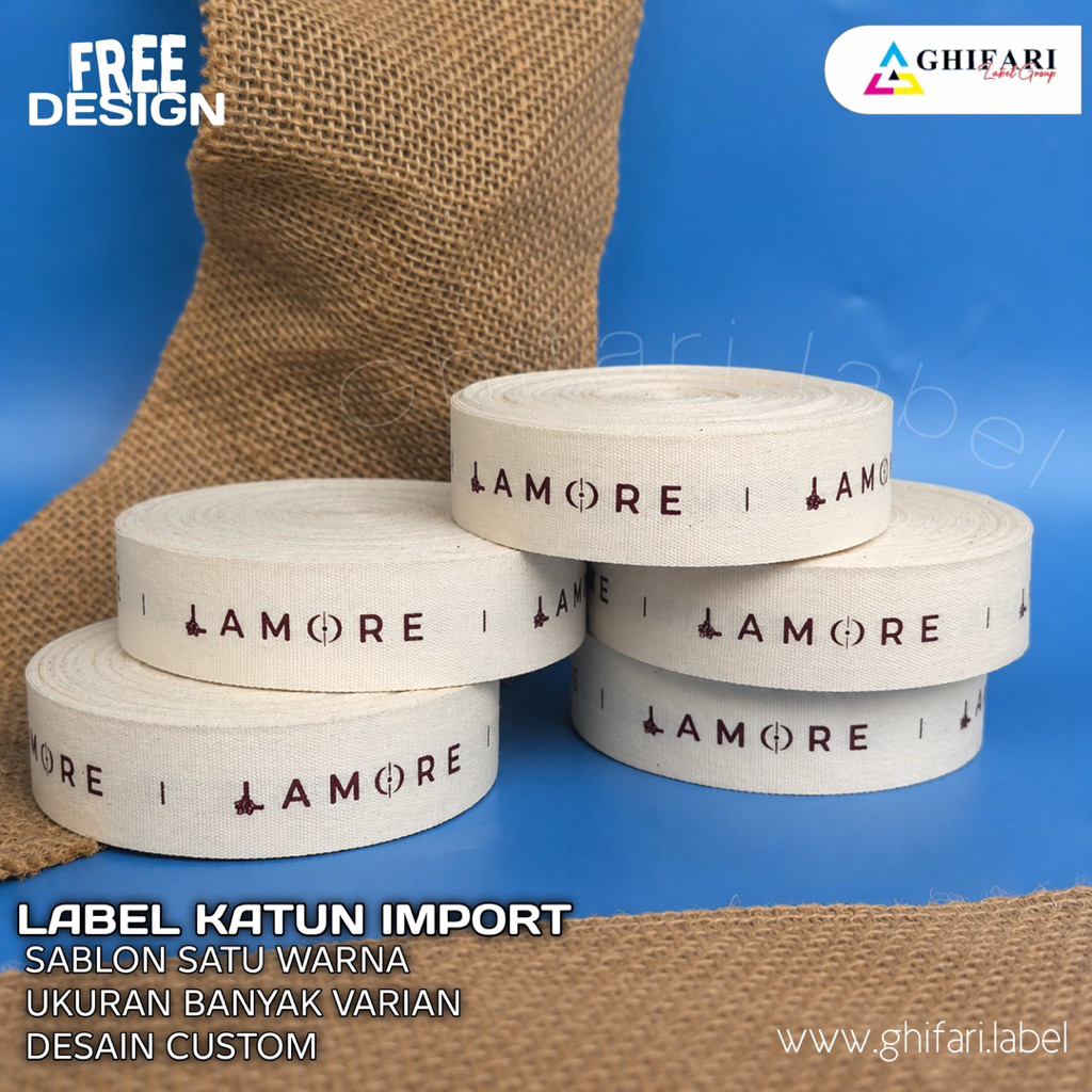 label katun 1 roll 100 pcs / label hijab / label gamis / label kerudung / label merek label pLabel B