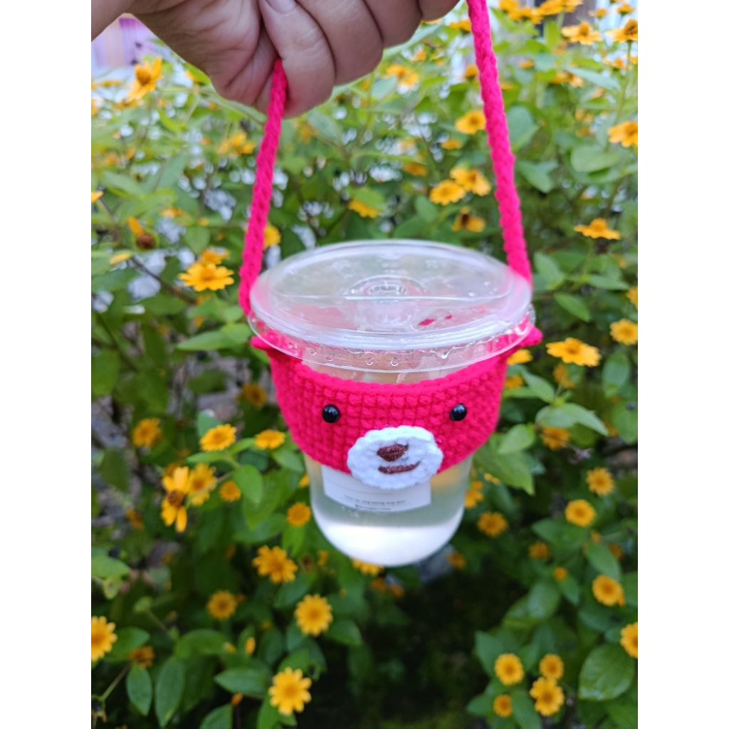 Cup Holder Rajut | Cup Holder Crochet | Tas Cup Rajut | Cup Holder Rajut Karakter Capybara Lotso Cus
