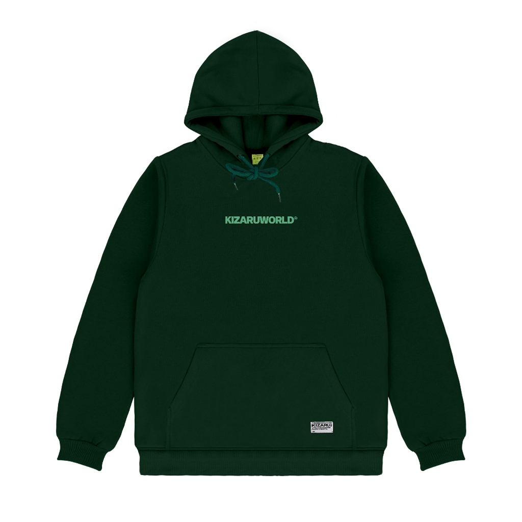 KIZARU Hoodie Sweater Little Logo GREEN BOTTLE