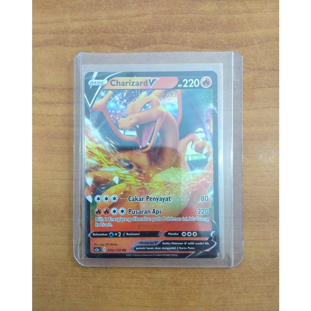 Kartu Pokemon Charizard V RR | Koleksi Kartu VMAX Berkilau TCG Original Indonesia kondisi mint
