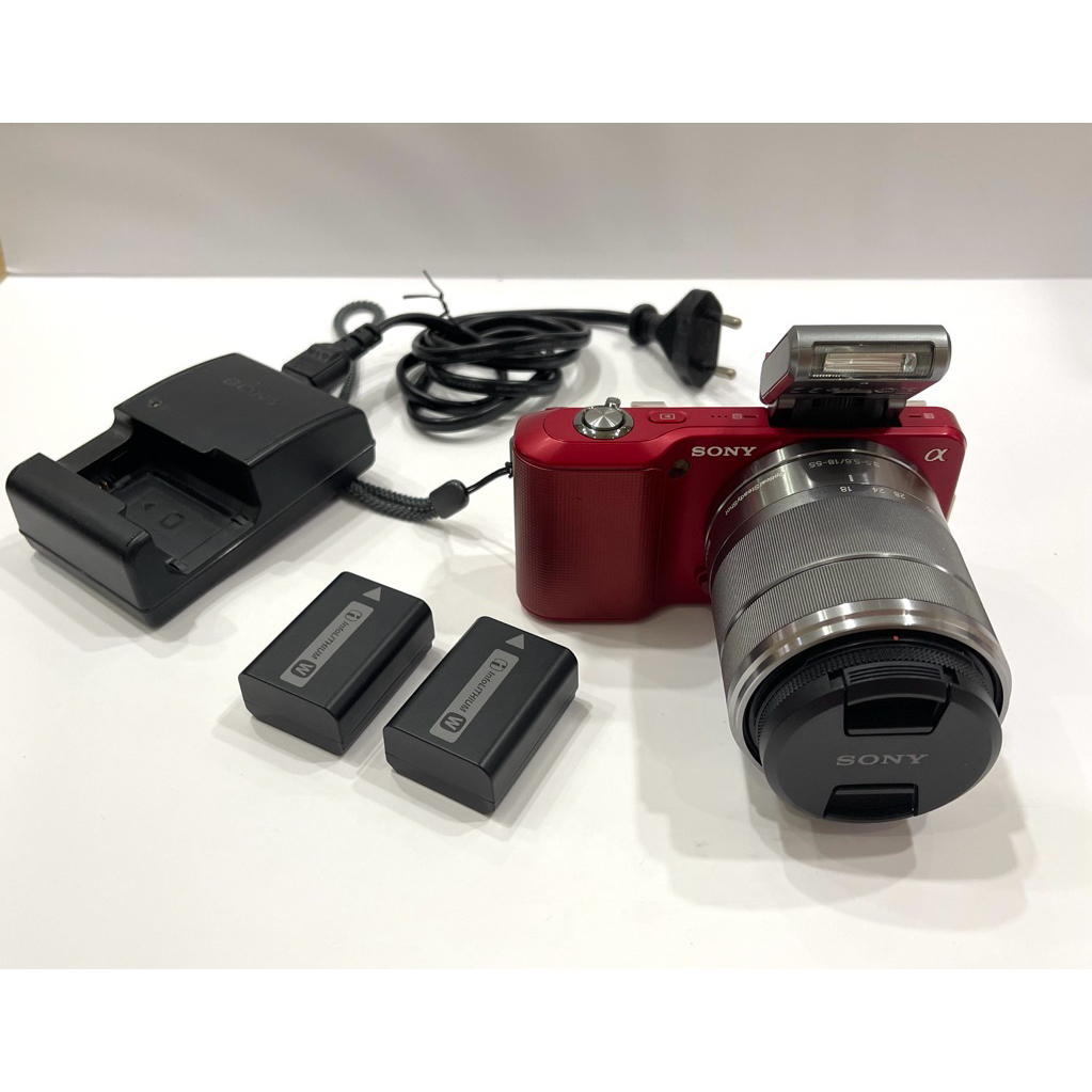 preloved Sony NEX 3 Red mirrorless camera like new 99% kamera second