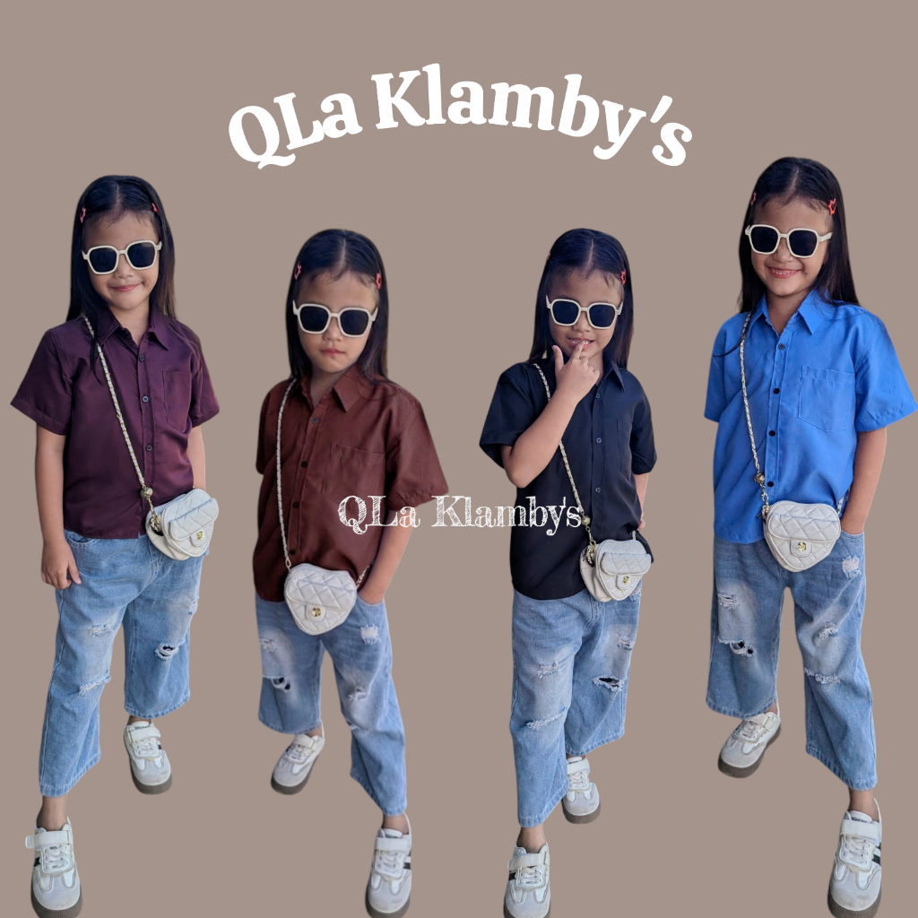 QLA KLAMBY'S - baju kemeja anak laki laki dan perempuan bahan toyobo premium adem halus nyaman usia 