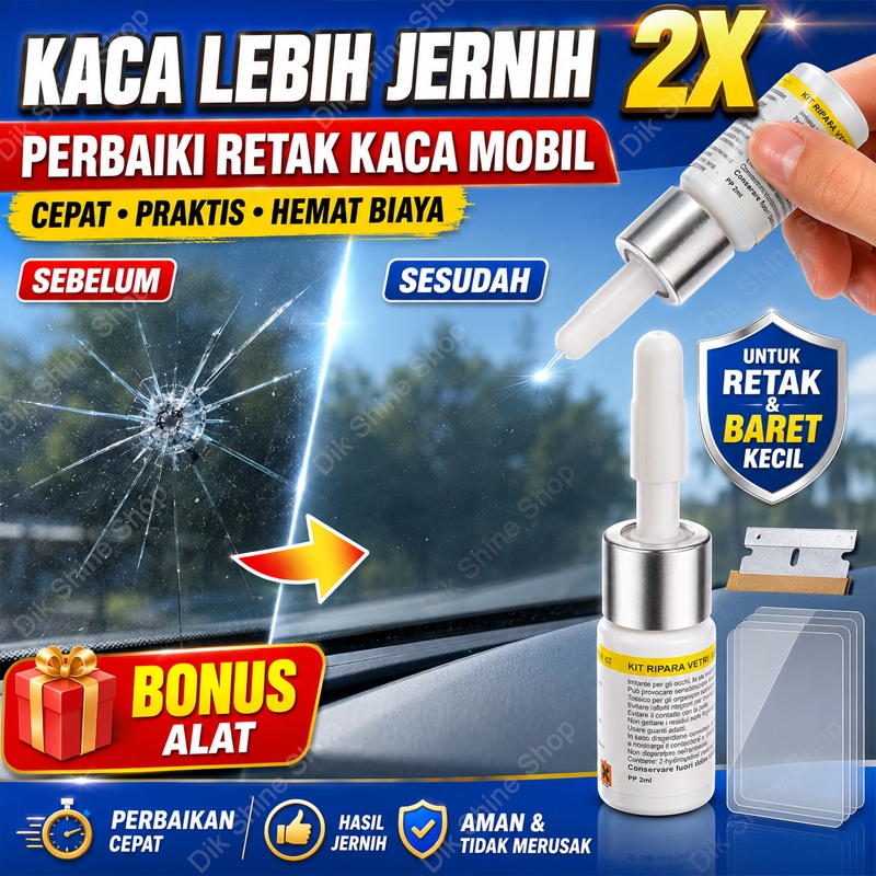 Kit Perbaiki Kaca Mobil Retak Tergores 20 Menit Lem kaca mobil retak Lem kaca retak
