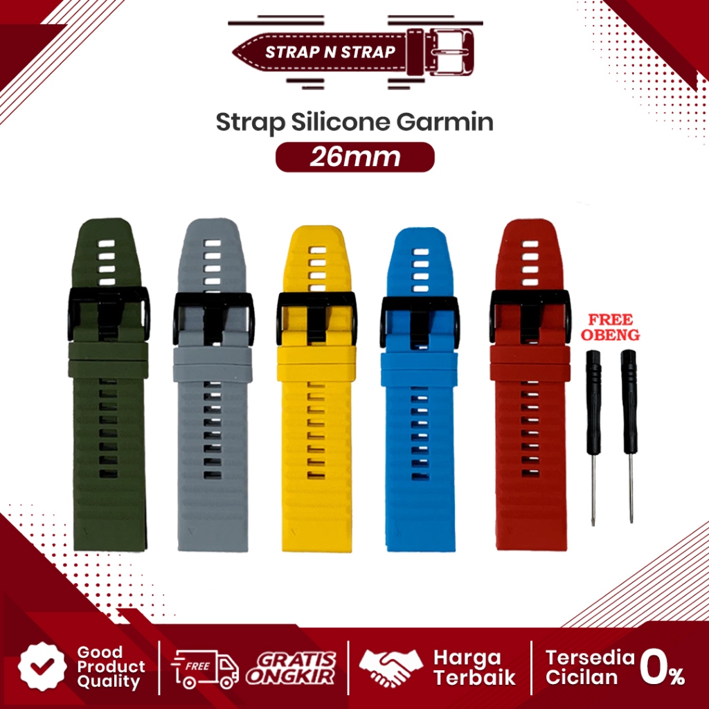 Strap Pengganti Tali Jam Tangan Rubber Garmin Fenix 5x Fenix 6x Pro Fenix 7x Pro Solar Sapphire