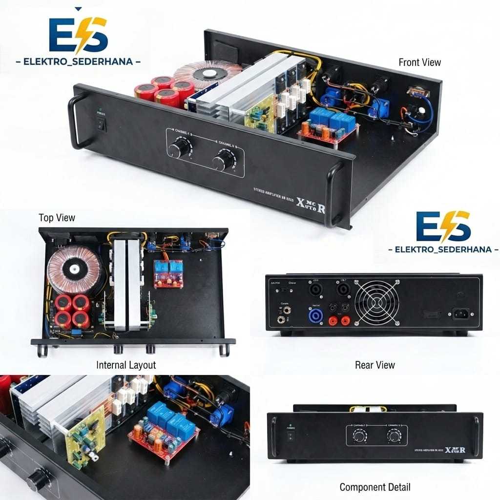 FREE ONGKIR power amplifier 5A ct 45 besar murni stereo 2 channel box xr 0220 free packing kayu **