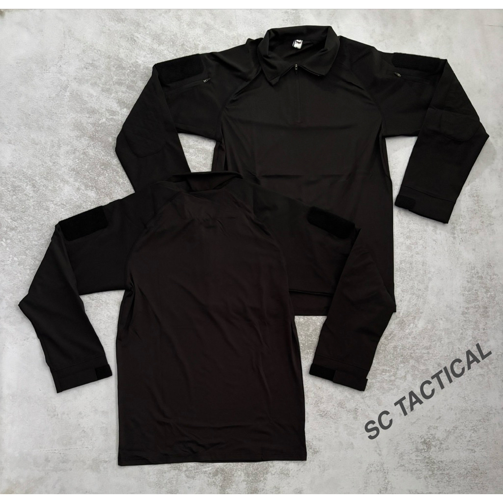 Kaos BDU TACTICAL HITAM Jatah BRIMOB Tahun 2025/Kaos Kombet Panjang HITAM BRIMOB