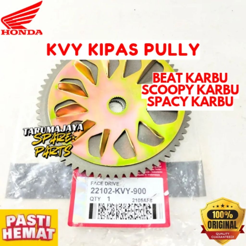 KIPAS PULLY ORIGINAL HONDA KODE KVY, KIPAS PULLY BEAT KARBU, KIPAS PULLY SCOOPY KARBU KIPAS PULLY SP