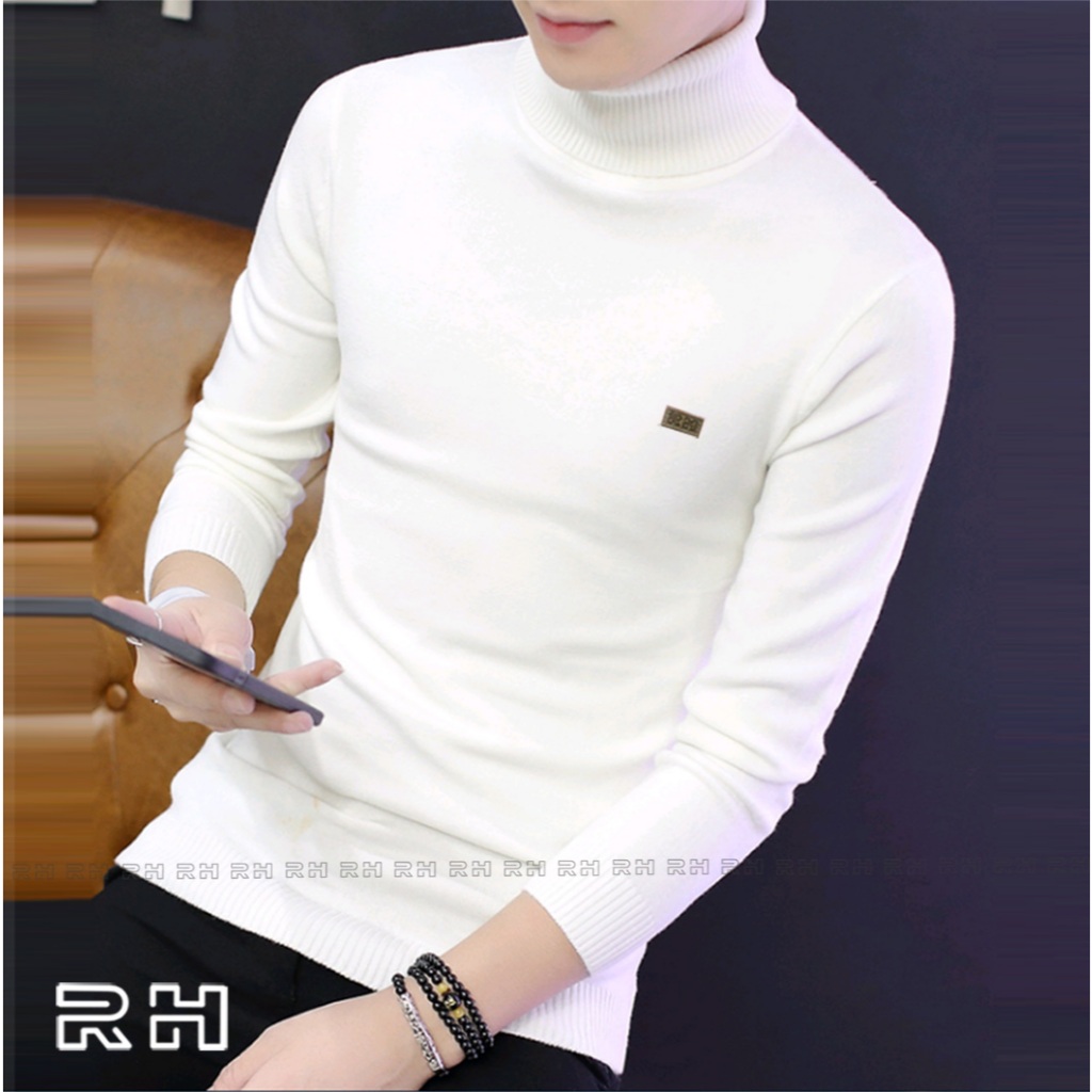 Baju rajut kerah tinggi / sweater rajut turtleneck pria / switer turtle neck