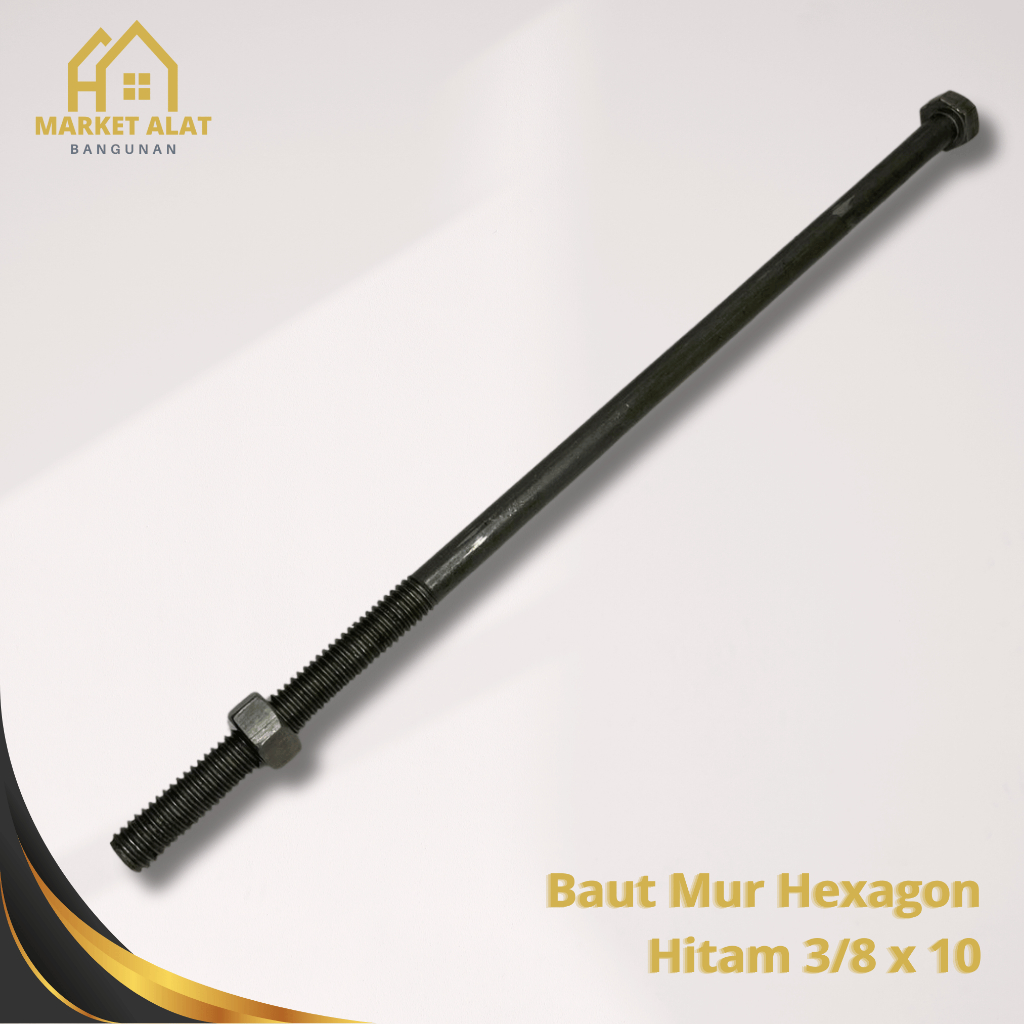 BAUT MUR + 2 RING 3/8 X 10" PANJANG 25 CM KUNCI 14