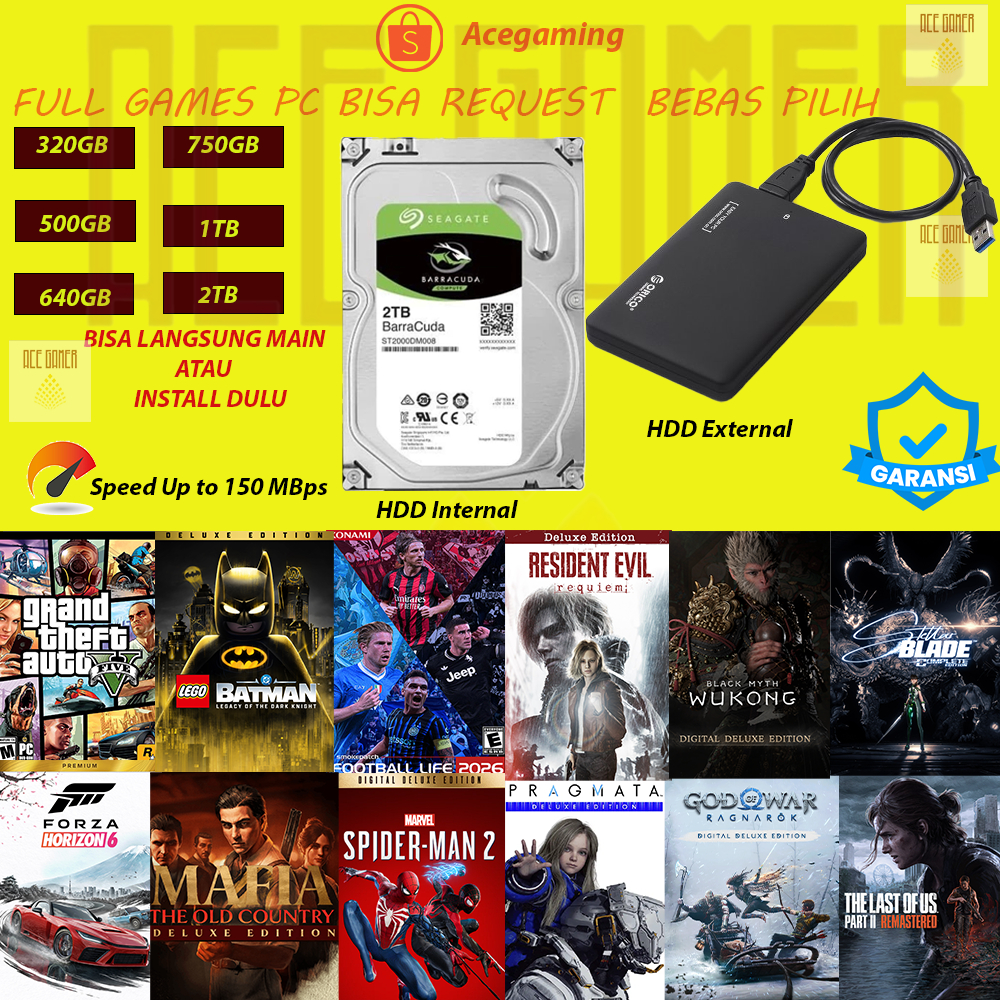 Hardisk HDD Game PC 2.5" 3.5" 320GB 500GB 640GB 750GB 1TB 2TB Internal External Garansi