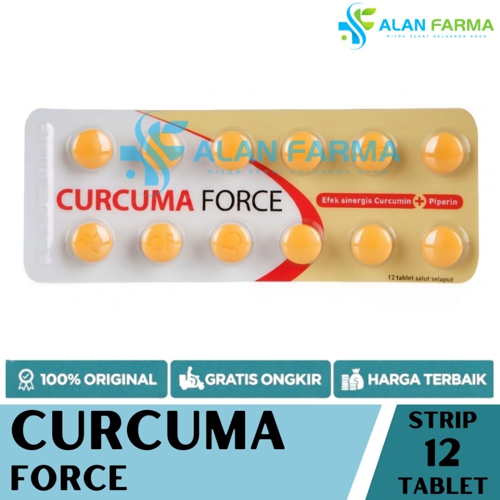 Curcuma Force Tablet Strip isi 12 | Curcuma Tablet | Vitamin Nafsu Makan