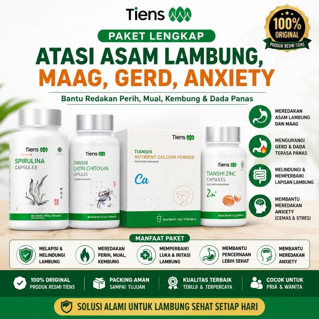 Tiens Asam Lambung Chitin Chitosan Maag Gerd Anxiety