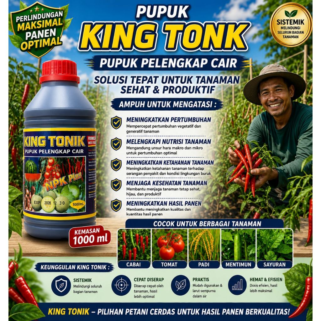 PUPUK DAUN KING TONIK PLUS GA3 MENYUBURKAN TANAMAN