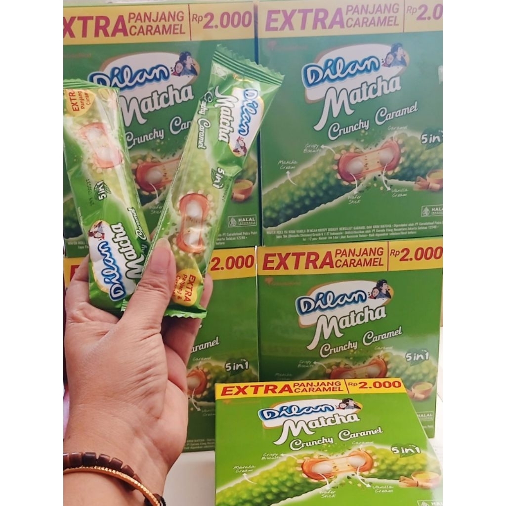 Dilan Matcha | Dilan Matcha Crunchy Caramel | Wafer Dilan Matcha | Dilan Matcha Extra Panjang | Dila