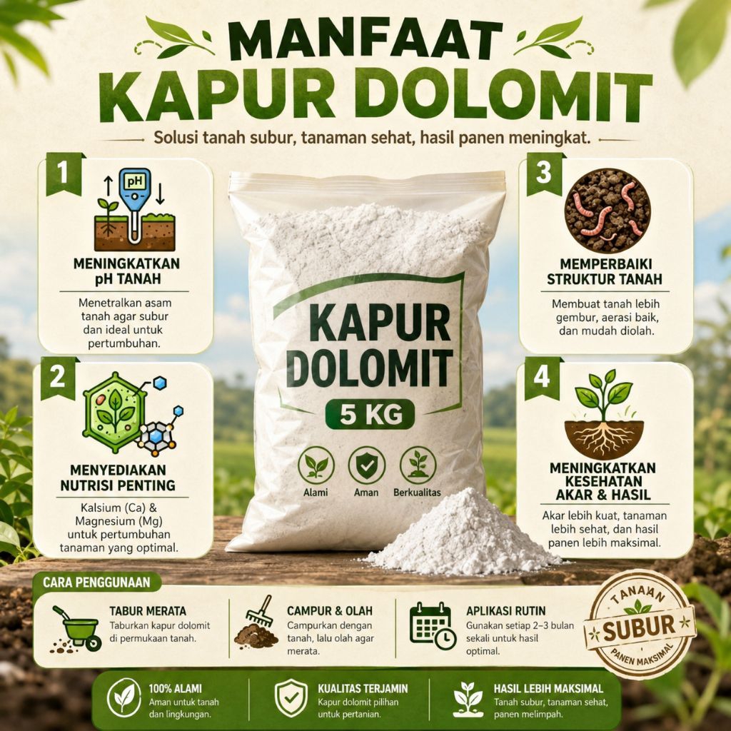 kapur dolomit pertanian 5kg