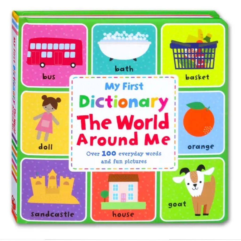 My first Dictionary The World Around Me Board Book with over 100 everyday words and Fun Pictures