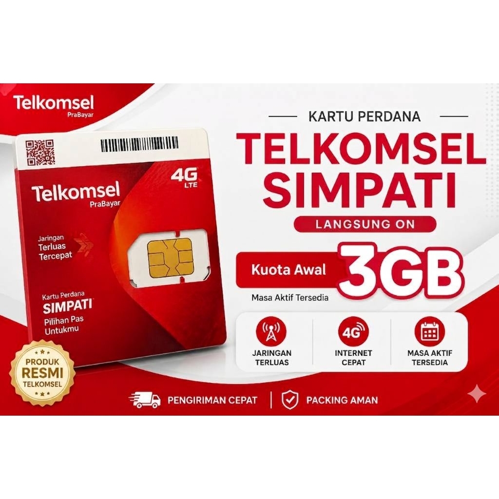 Kartu Telkomsel Simpati 3GB Siap Di Pakai Nasional