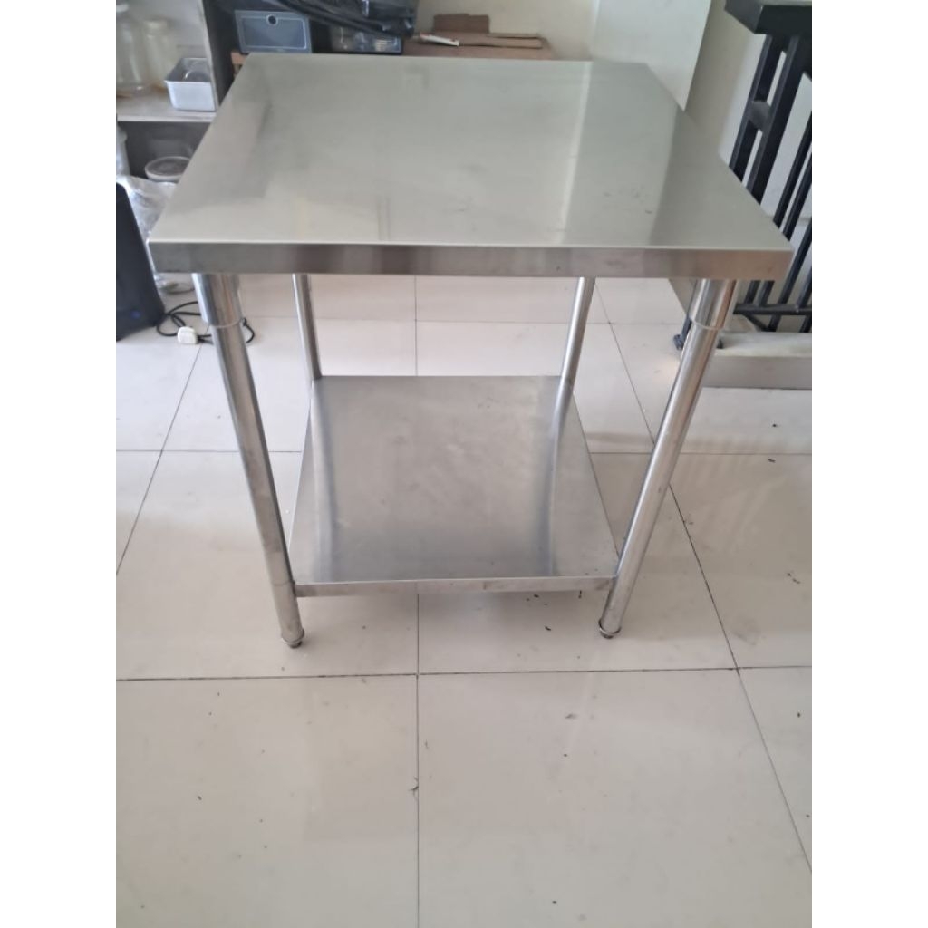 Meja Stainless Bekas Resto Hotel Grade uk 70x70x80cm