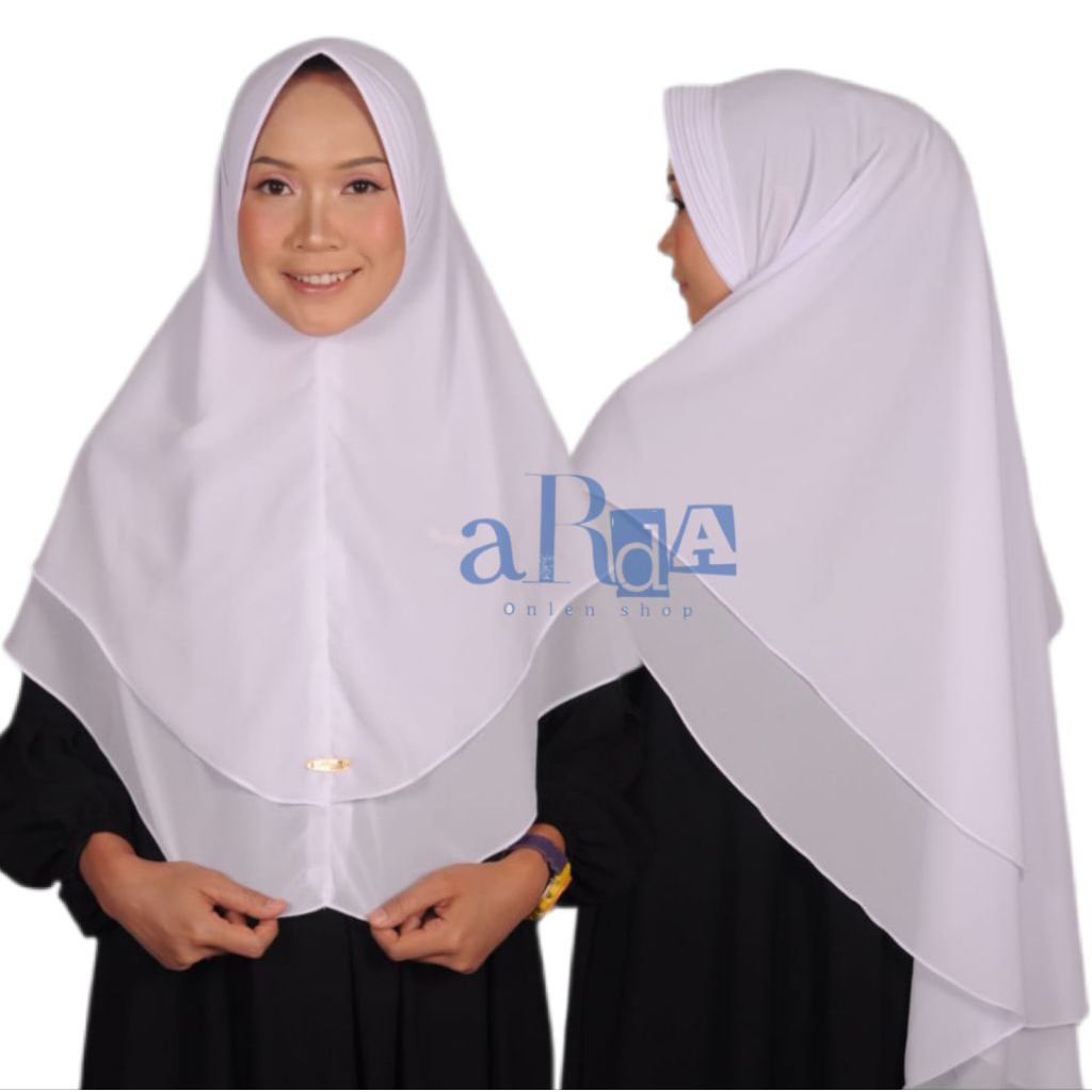Hijab Khimar syar'i 2 layer ceruty babydoll  Jilbab Hijab Kerudung khimar jumbo Jilbab Khimar syar'i