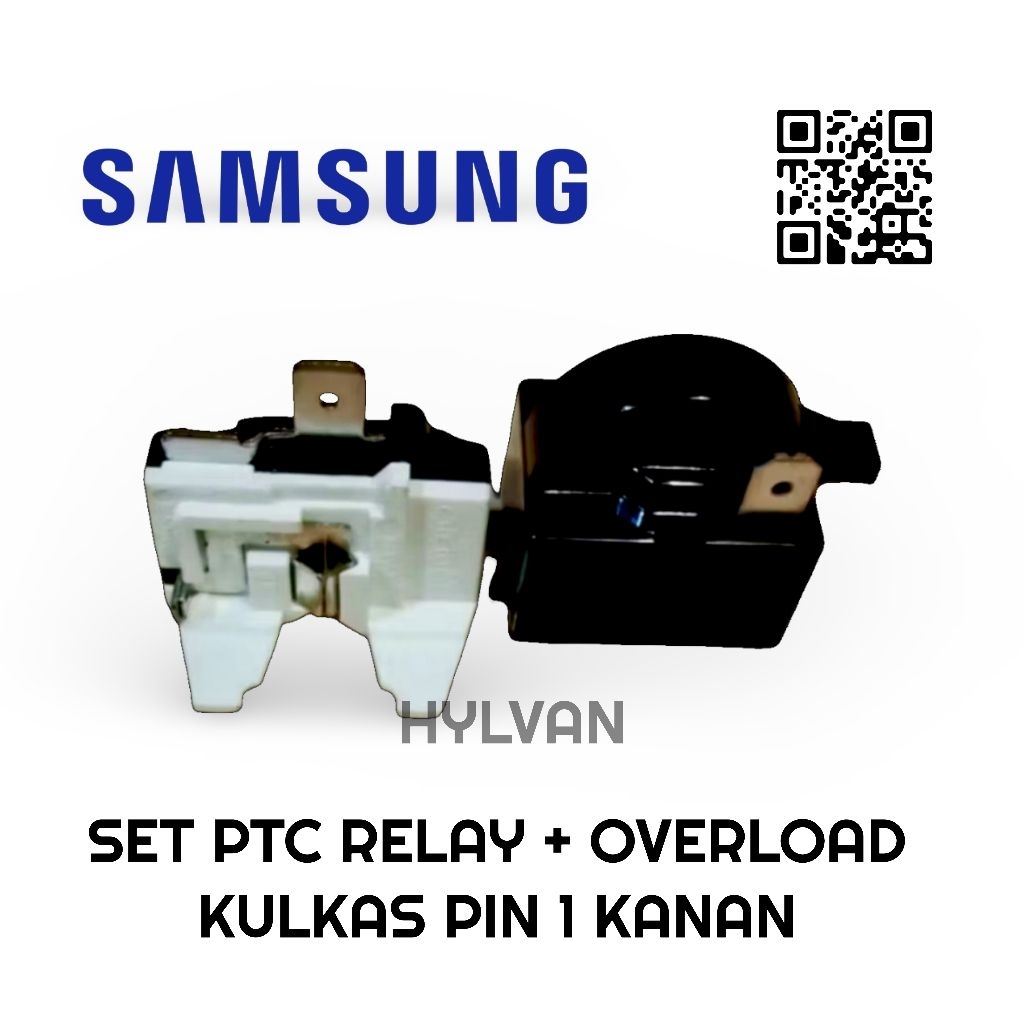 SET PTC RELAY + OVERLOAD KOMPRESOR KULKAS SAMSUNG 1 PINTU