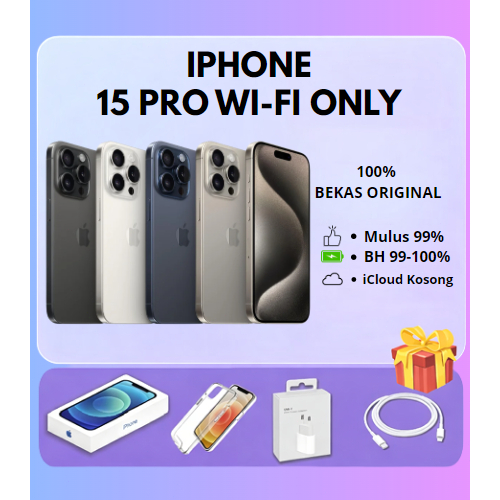IPHONE 15 PRO WIFI ONLY 128GB/256GB SECOND FULLSET IP 15 P iphone 15 pro