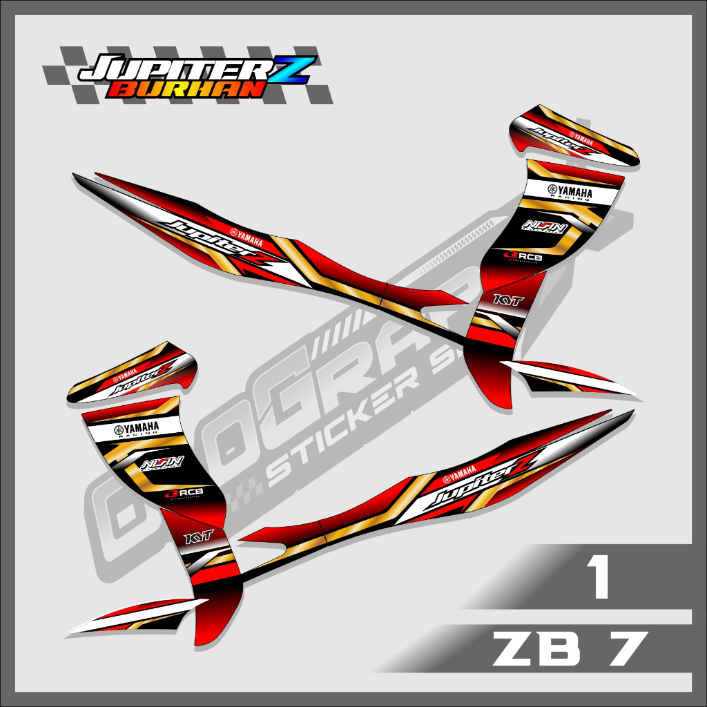 Striping/Sticker Motor Jupiter Z Burhan Modif Racing Keren Terbaru ZB 7 RACING