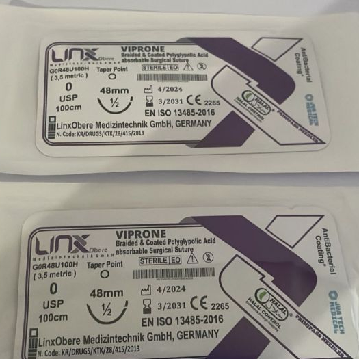 vicryl / T vio /polysorb/  PGA 910 / PGA Polyglactin /VIPRONE PGA -BENANG BEDAH   GERMANY   SACHET -