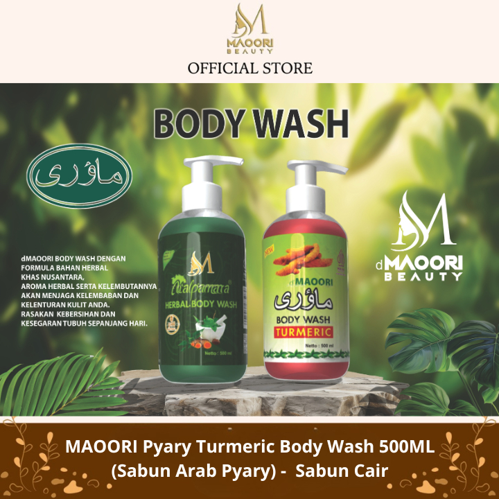 MAOORI Pyary Turmeric Body Wash 500ML (Sabun Arab Pyary) -  Sabun Cair